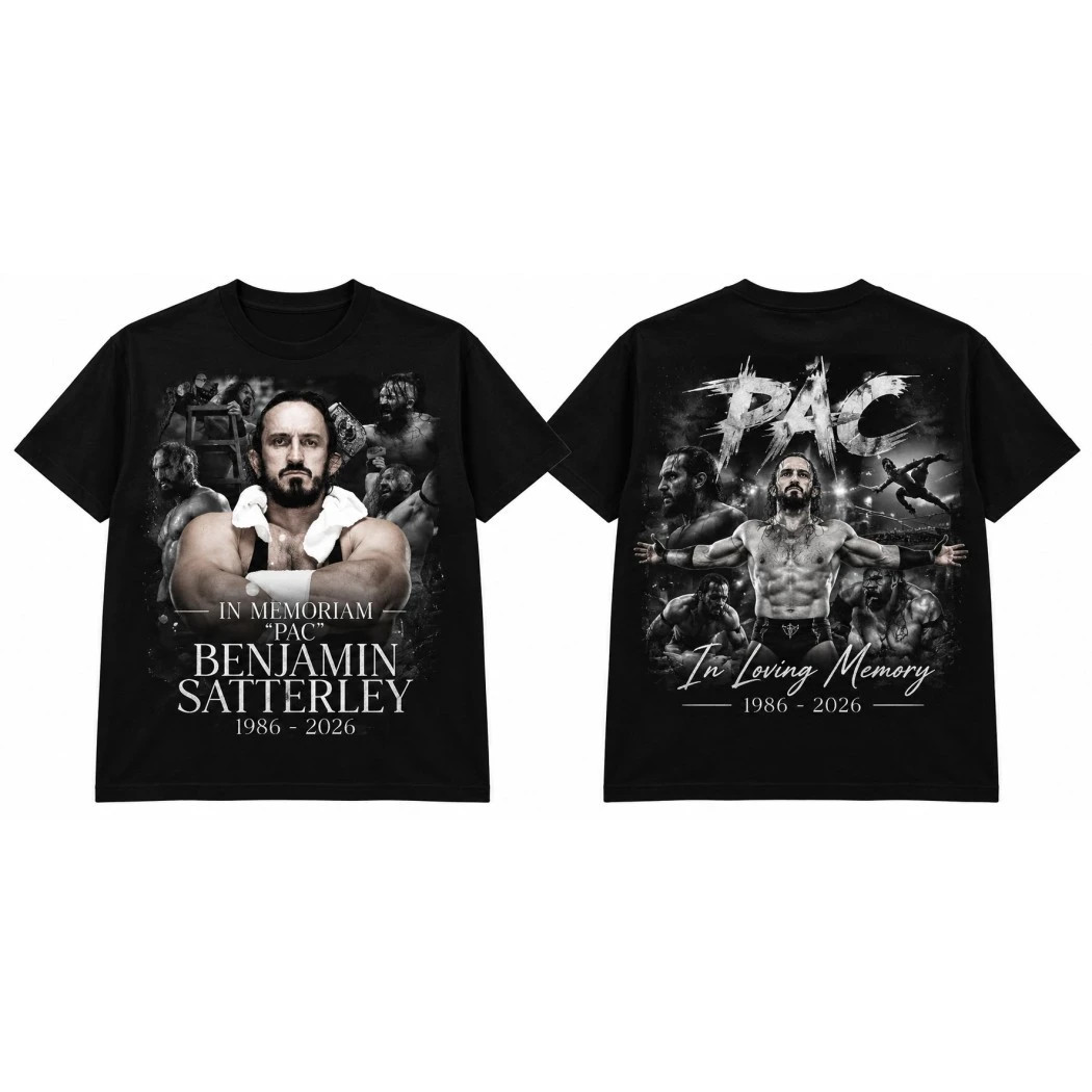 Vintage Bootleg PAC Benjamin Satterley 1986-2026 Memorial Wrestling Two Sided Vintage Bootleg PAC Benjamin Satterley 1986-2026 Memorial Wrestling Two Sided