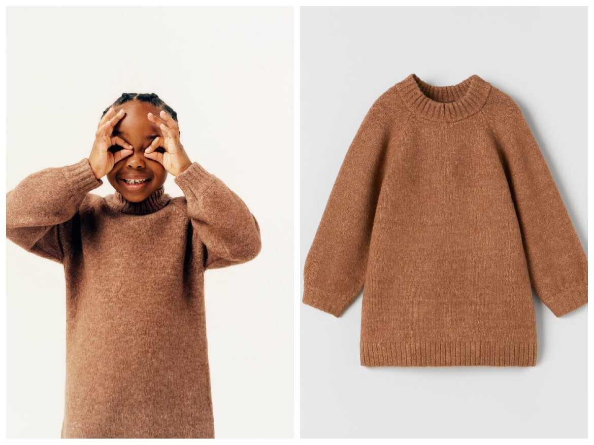 ZARA KIDS BROWN MOCK NECK SOFT SWEATER DRESS 5624/554/707 NWT SZ 3-4 ZARA KIDS BROWN MOCK NECK SOFT SWEATER DRESS 5624/554/707 NWT SZ 3-4