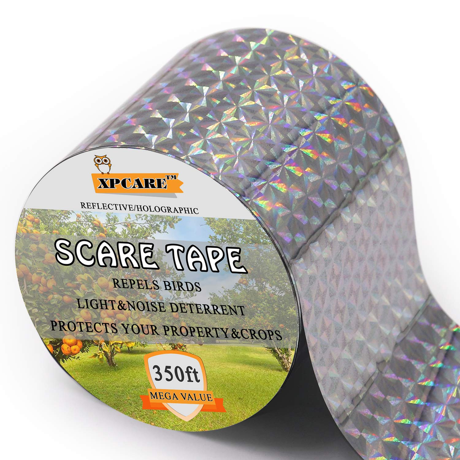 XPCARE Bird Scare Tape Ribbon - 350Ft X 2In Reflective Tape Rainbow Tape Product XPCARE Bird Scare Tape Ribbon - 350Ft X 2In Reflective Tape Rainbow Tape Product