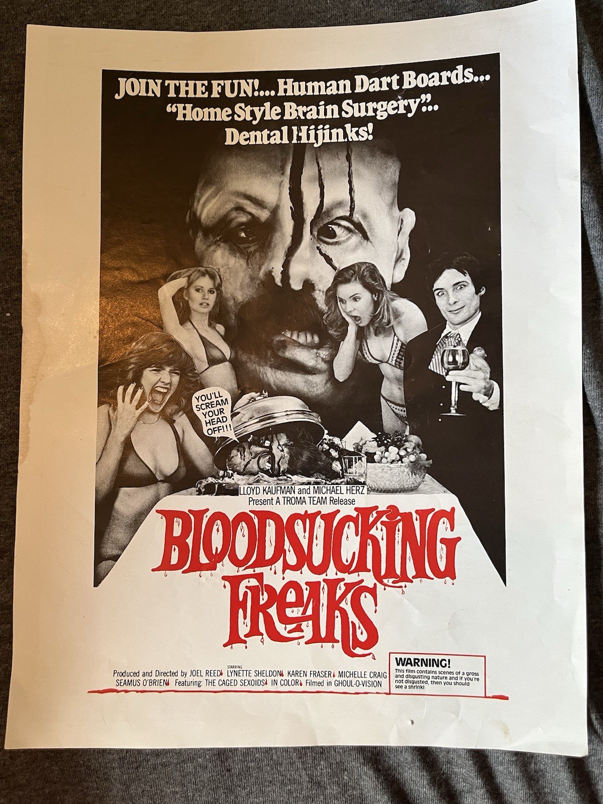 Blood Sucking Freaks 1995 Troma Poster Cult Classic Exploitation Horror Movie