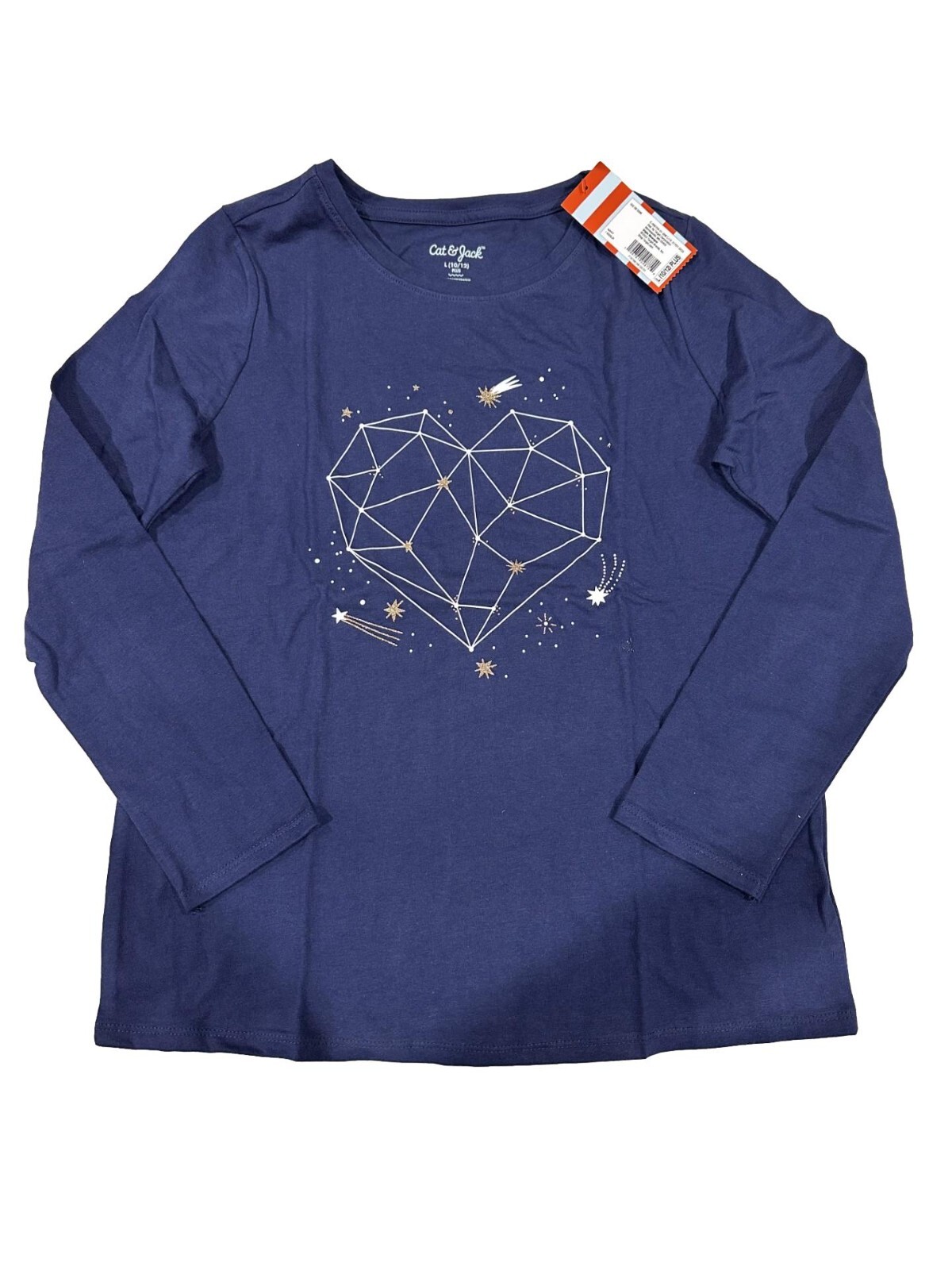 Girls\' Long Sleeve Constellation Heart Graphic T-Shirt - Cat & Jack Navy XXL Girls\' Long Sleeve Constellation Heart Graphic T-Shirt - Cat & Jack Navy XXL