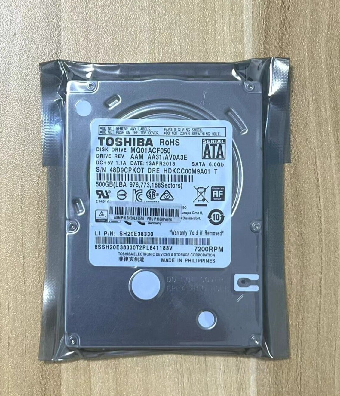 NEW Toshiba MQ01ACF050 500GB 7200 RPM SATA 6.0Gb/s 2.5