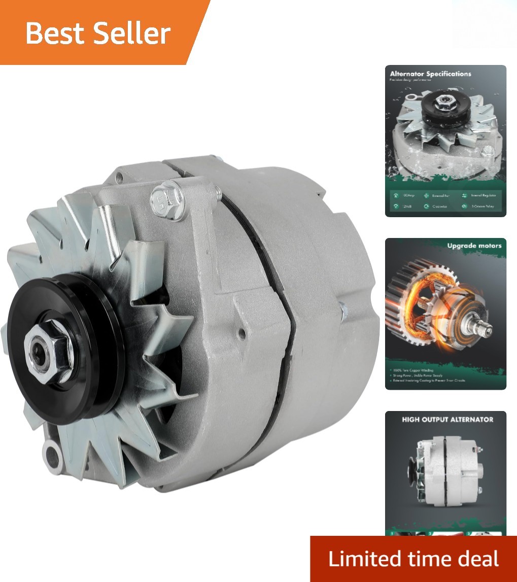 105A Self-Exciting GM Alternator for Chevy - New Lightweight Replacement