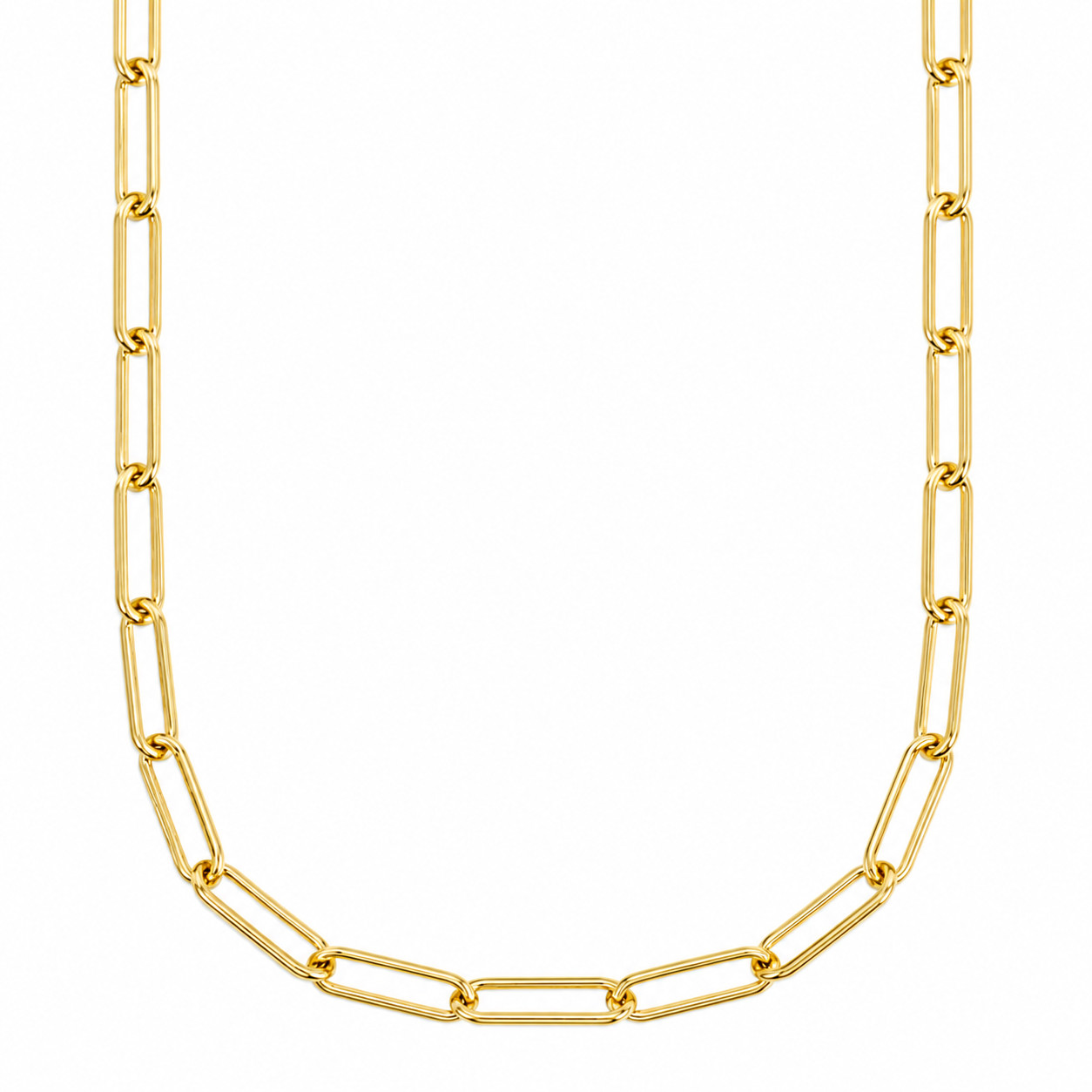 Italian 1/200 20 in 14k Yellow Gold Oro Paperclip Necklace Chain Mens Womens