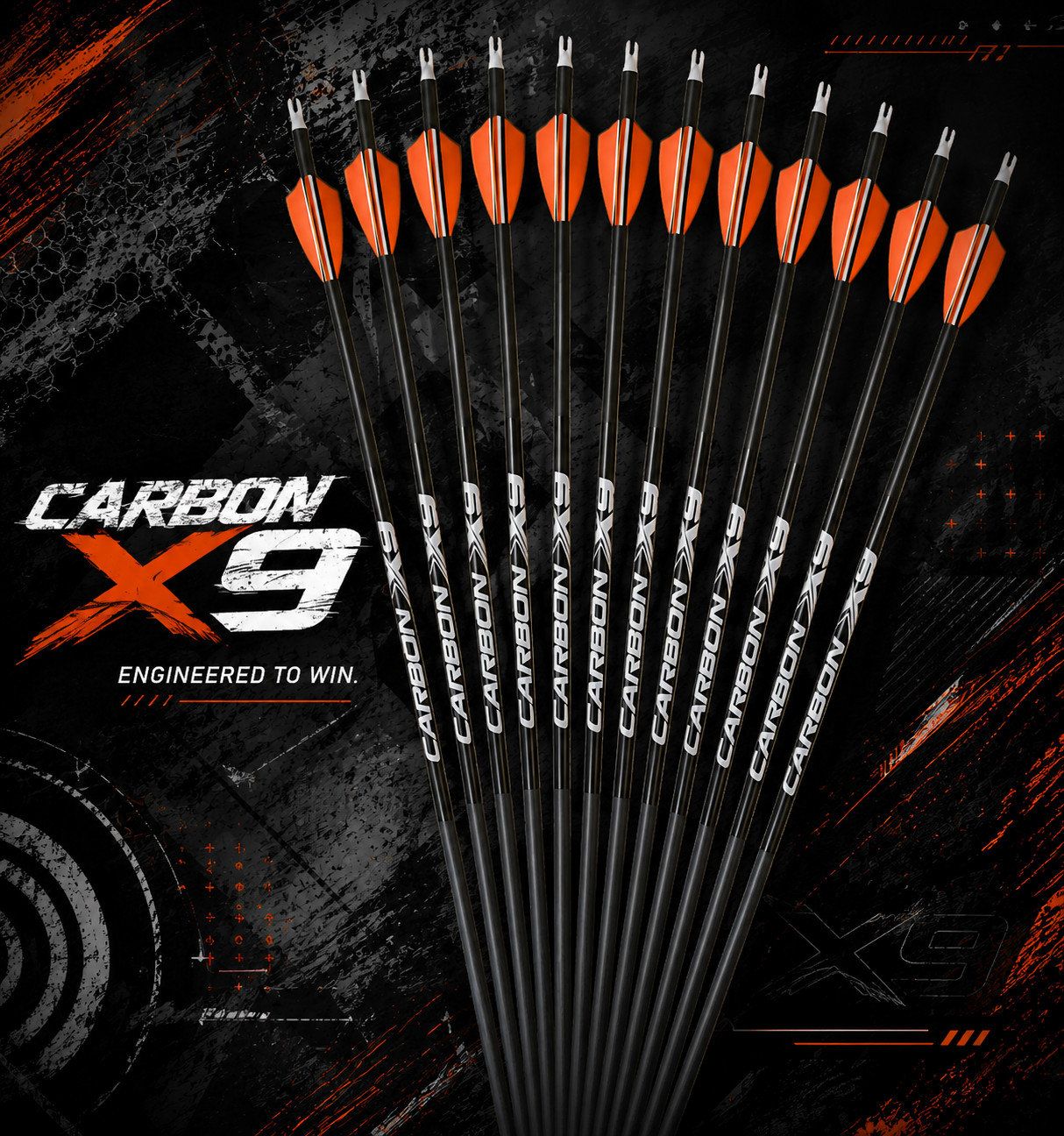 CUSTOM CUT CARBON X9 300  350 400 spine  Arrow ONE DOZEN  Fletched