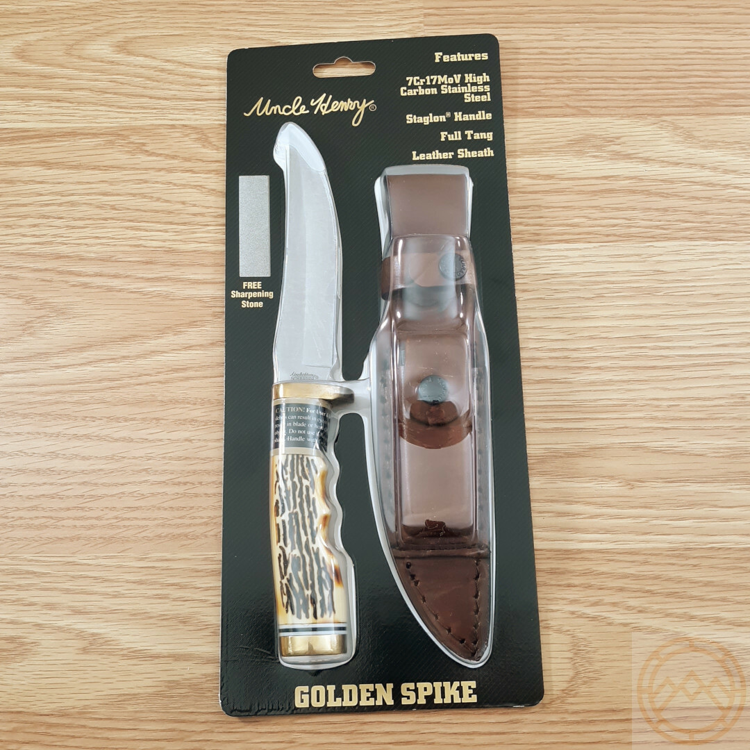 Schrade Uncle Henry Golden Spike Fixed Knife 5