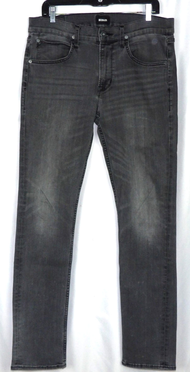 HUDSON Gray Stretch BLAKE Slim Straight Leg Denim Jeans Men\'s 34 X 33 HUDSON Gray Stretch BLAKE Slim Straight Leg Denim Jeans Men\'s 34 X 33