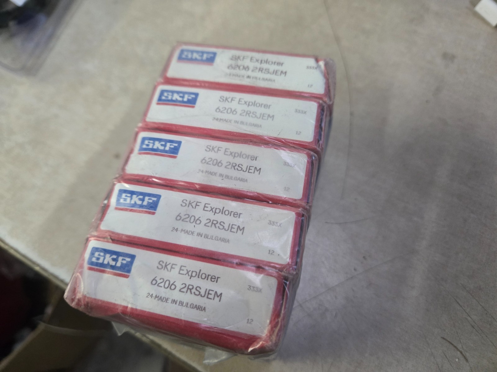 Lot of 5 Sealed SKF 6206 2RSJEM DOUBLE SHIELD BALL BEARING