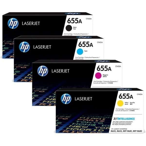 HP 655A Toner Cartridge Set CF450A-CF453A Genuine OEM Factory Sealed Fast Ship