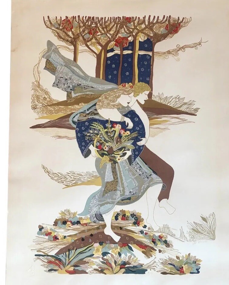 Ilan Hasson Pencil Signed Artist’s Proof 18x20 Metallic Figures In Garden Print