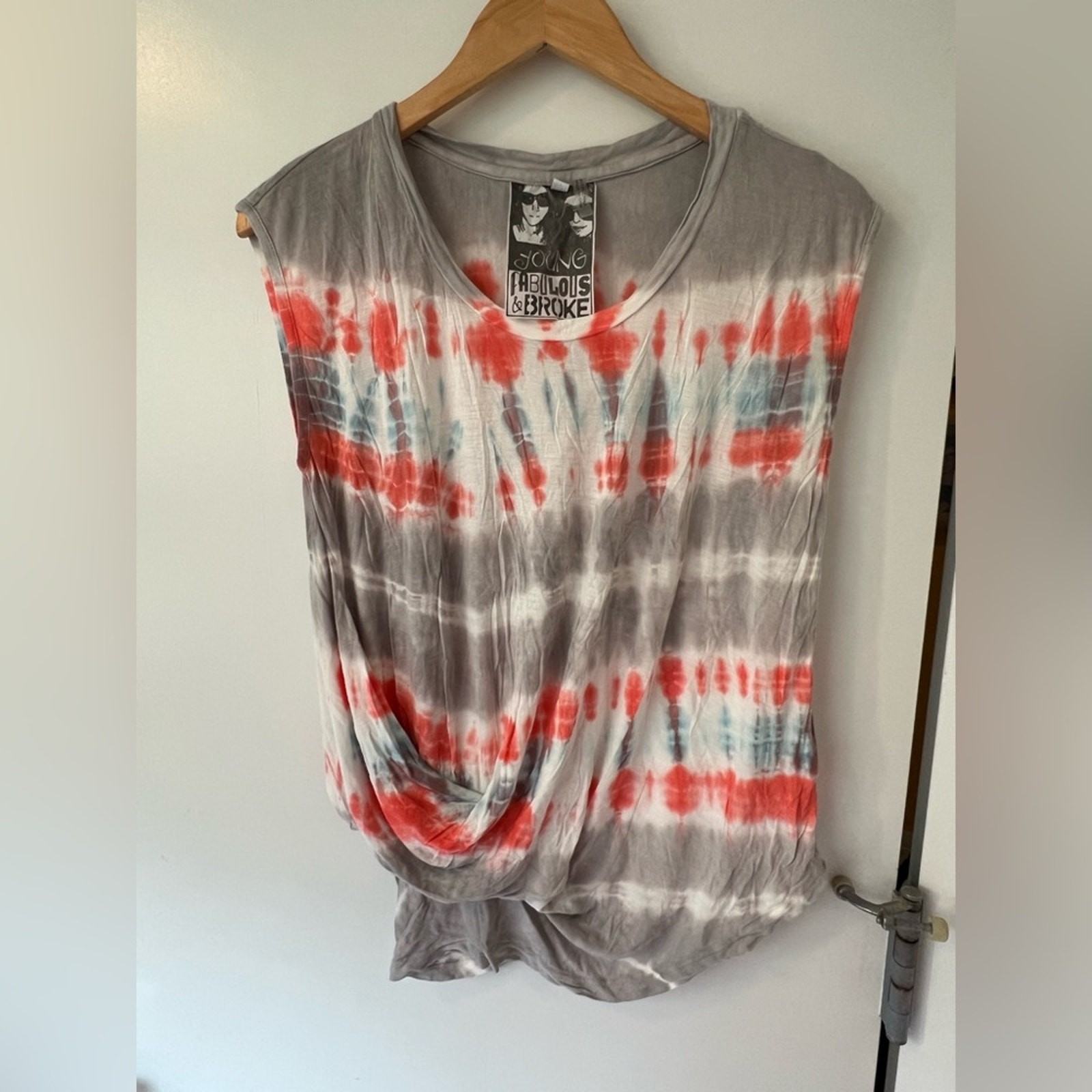 Young Fabulous & Broke Red and Gray Tie-Dye Top and matching skirt Young Fabulous & Broke Red and Gray Tie-Dye Top and matching skirt