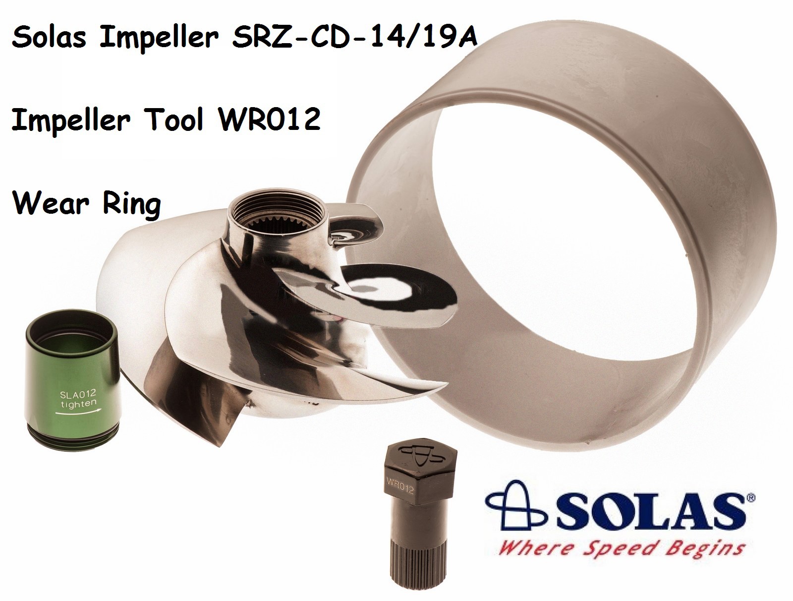 Solas Sea Doo 4-Tec Impeller W/ Wear Ring & Tool SRZ-CD-14/19A GTR RXP 215
