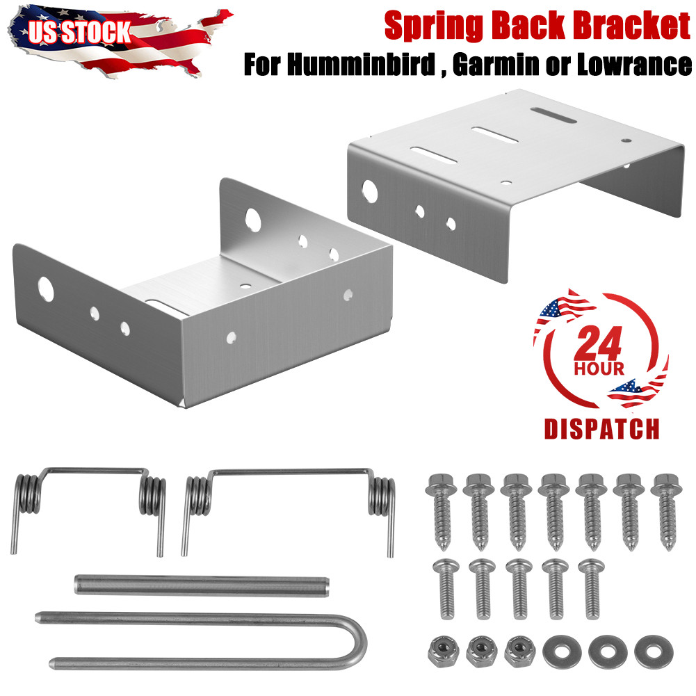 SPRING BACK BRACKET For Humminbird, Garmin or Lowrance Replacement Transducer US
