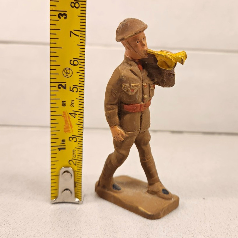 Antique 1920s Barclay Lead Toy Soldier WWI Pad Foot Bugler Figure Model B236