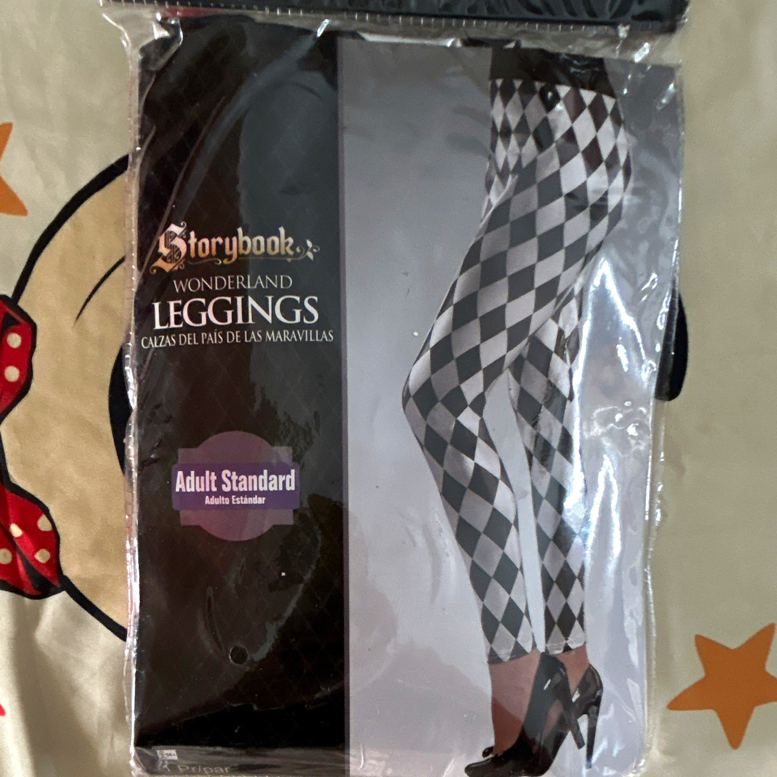 Storybook Women’s Harlequin Diamond Leggings One Size Black & Silver Ankle Storybook Women’s Harlequin Diamond Leggings One Size Black & Silver Ankle