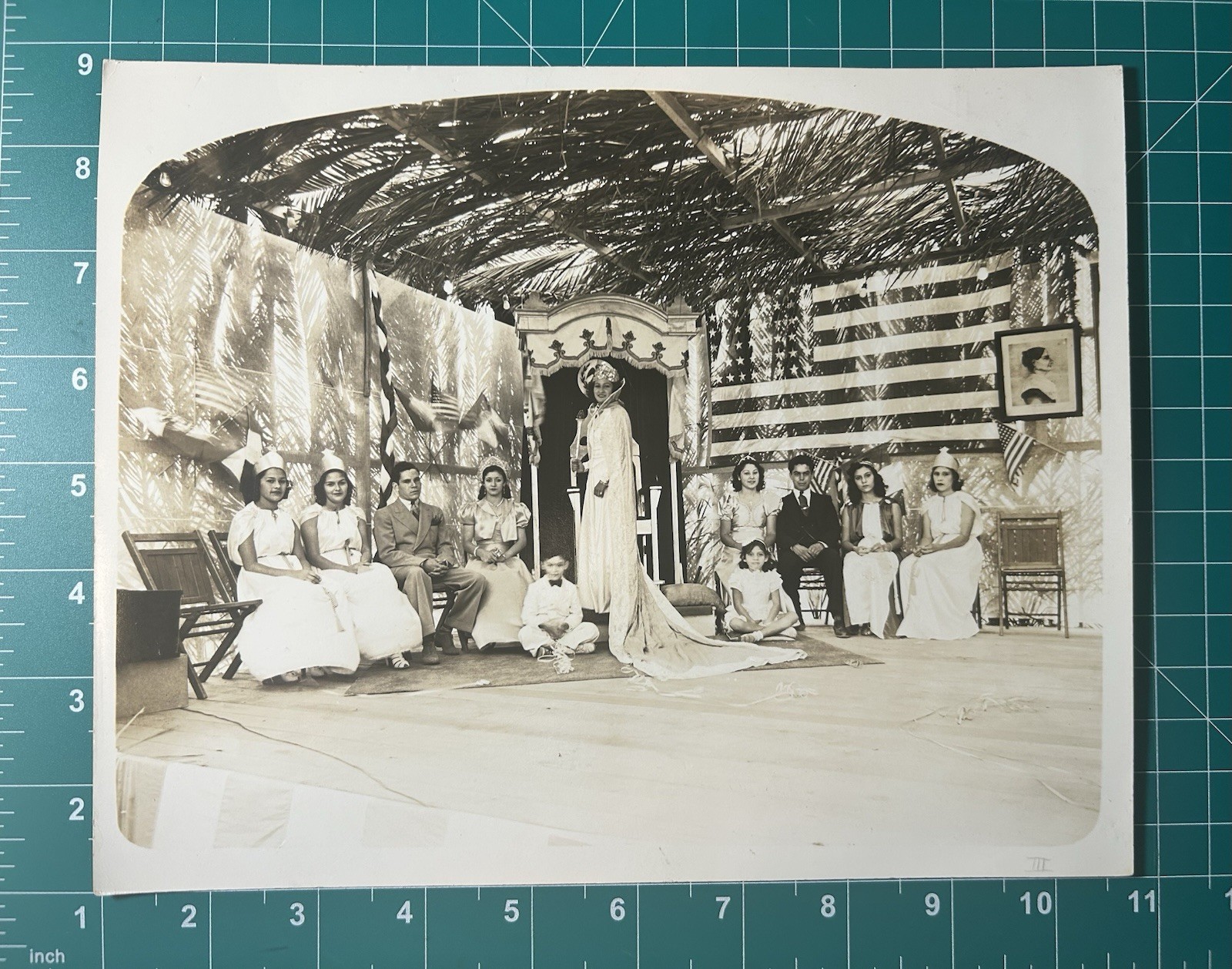 1930s Santa Monica Patriotic Pageant Queen Court Barnett Studio Mexican Chicano