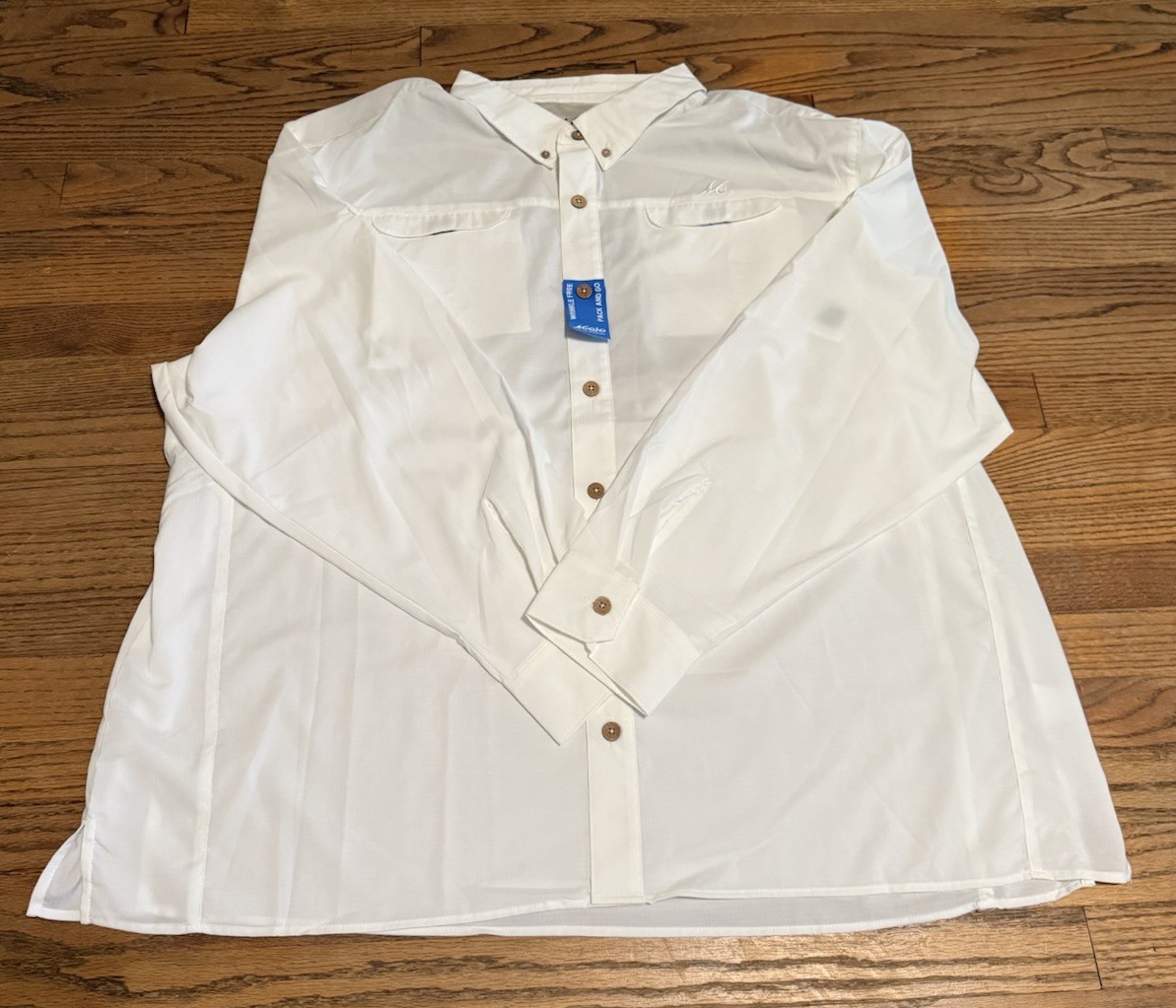 NWT Mojo Sportswear Men’s Fishing Shirt 4XL White Long Sleeve Button Up Vent