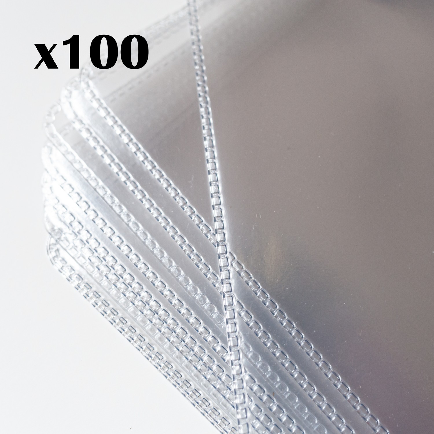 100x 12 Inch Slimline PVC Outer Sleeves for Vinyl LP Record 140mu Stitch Weld