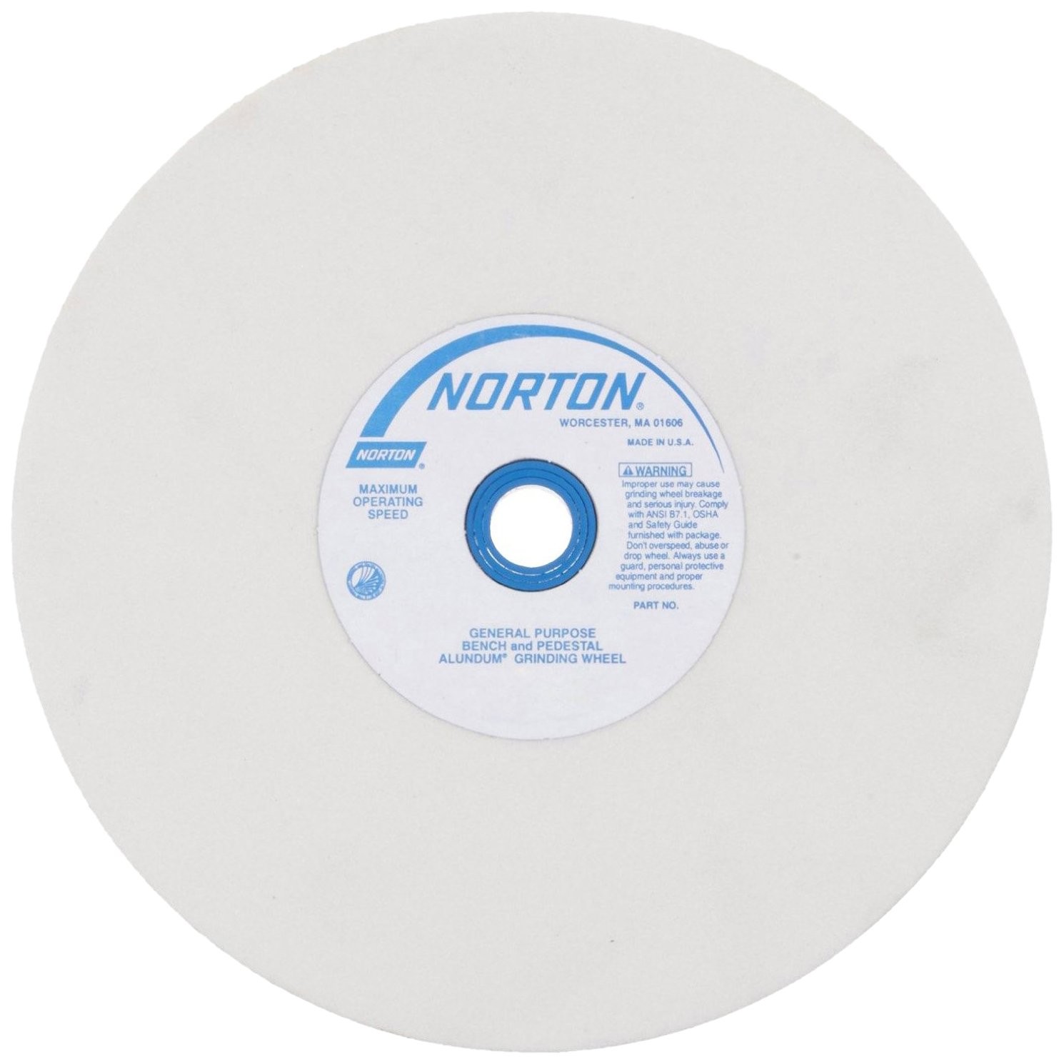 Norton 6 Inch White Aluminum Oxide Grinding Wheel Fine Grit for Tool Sharpening