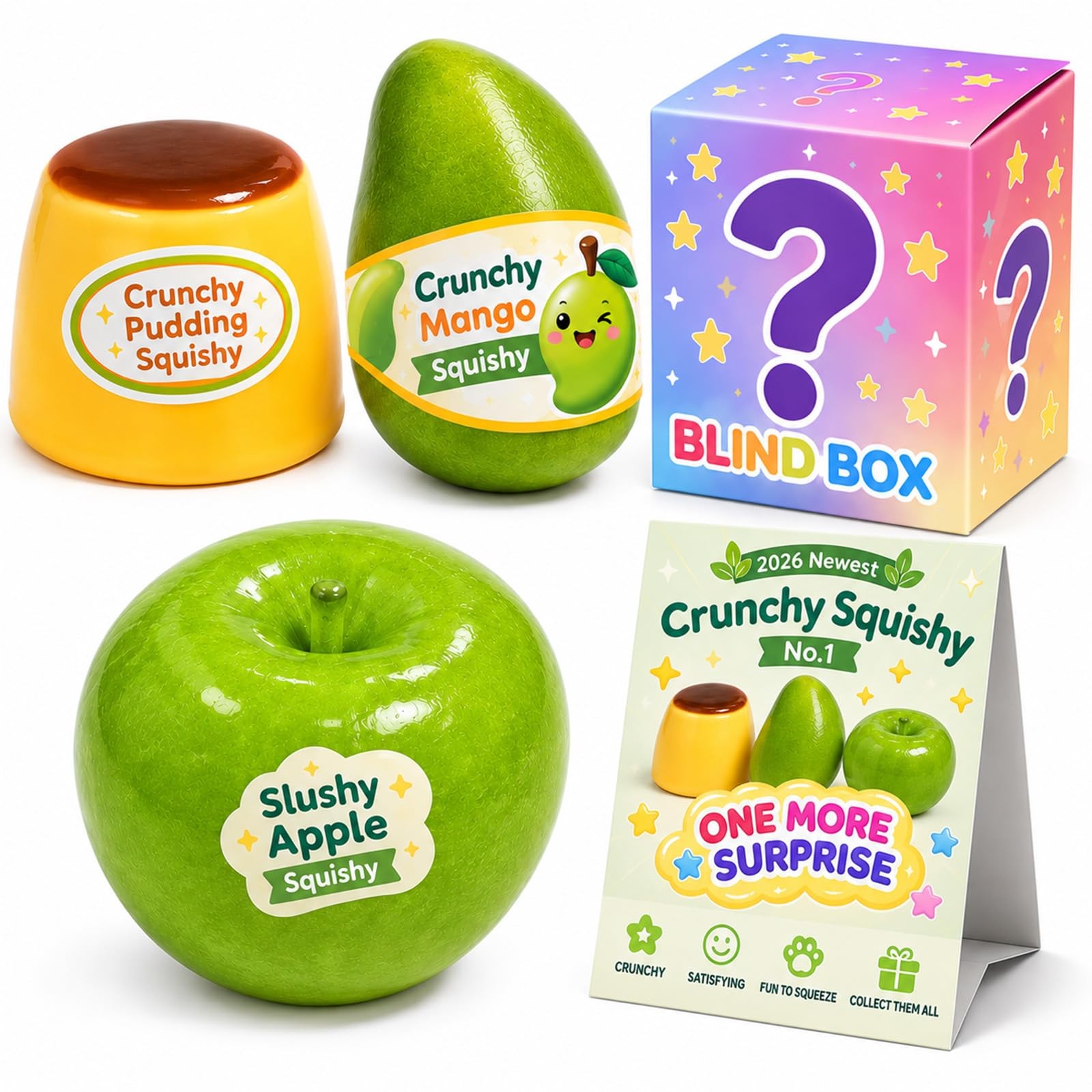 4PC Crunchy Squishy Pack,Squeeze Squishy