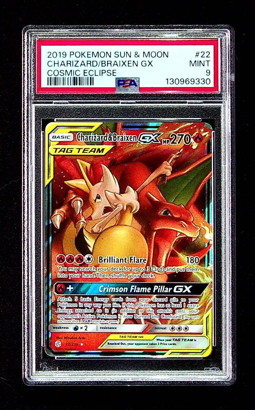 Pokemon Sun & Moon Charizard Braixen GX 2019 #22 PSA 9 Cosmic Eclipse Pokemon Sun & Moon Charizard Braixen GX 2019 #22 PSA 9 Cosmic Eclipse