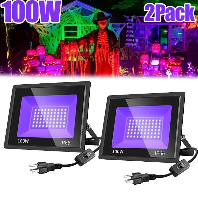 2Pack UV Black Light 100W Bar UV LED Stage Blacklight Party DJ Club Halloween US