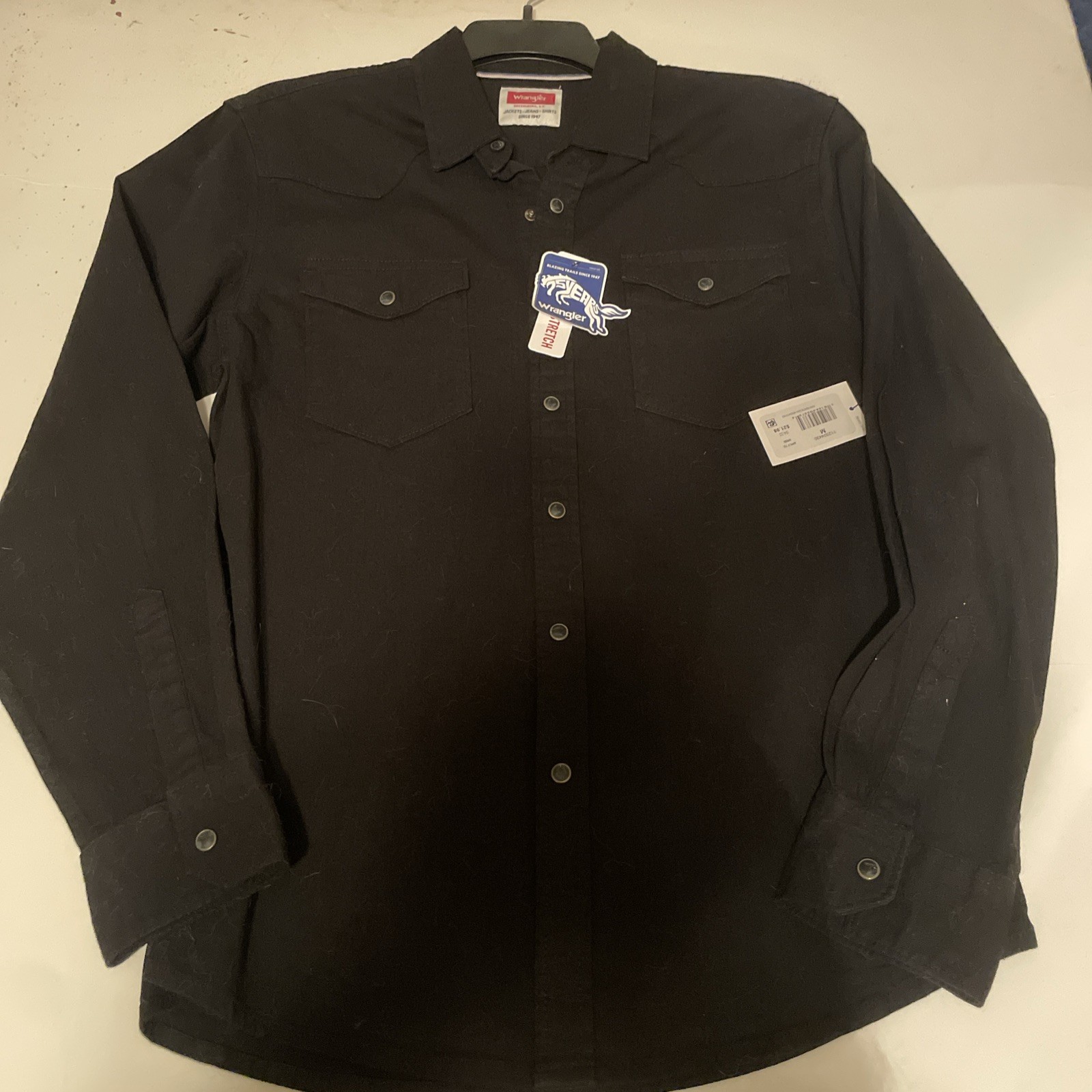 Wrangler Western Pearl Snap Shirt Men’s Medium Black NWT