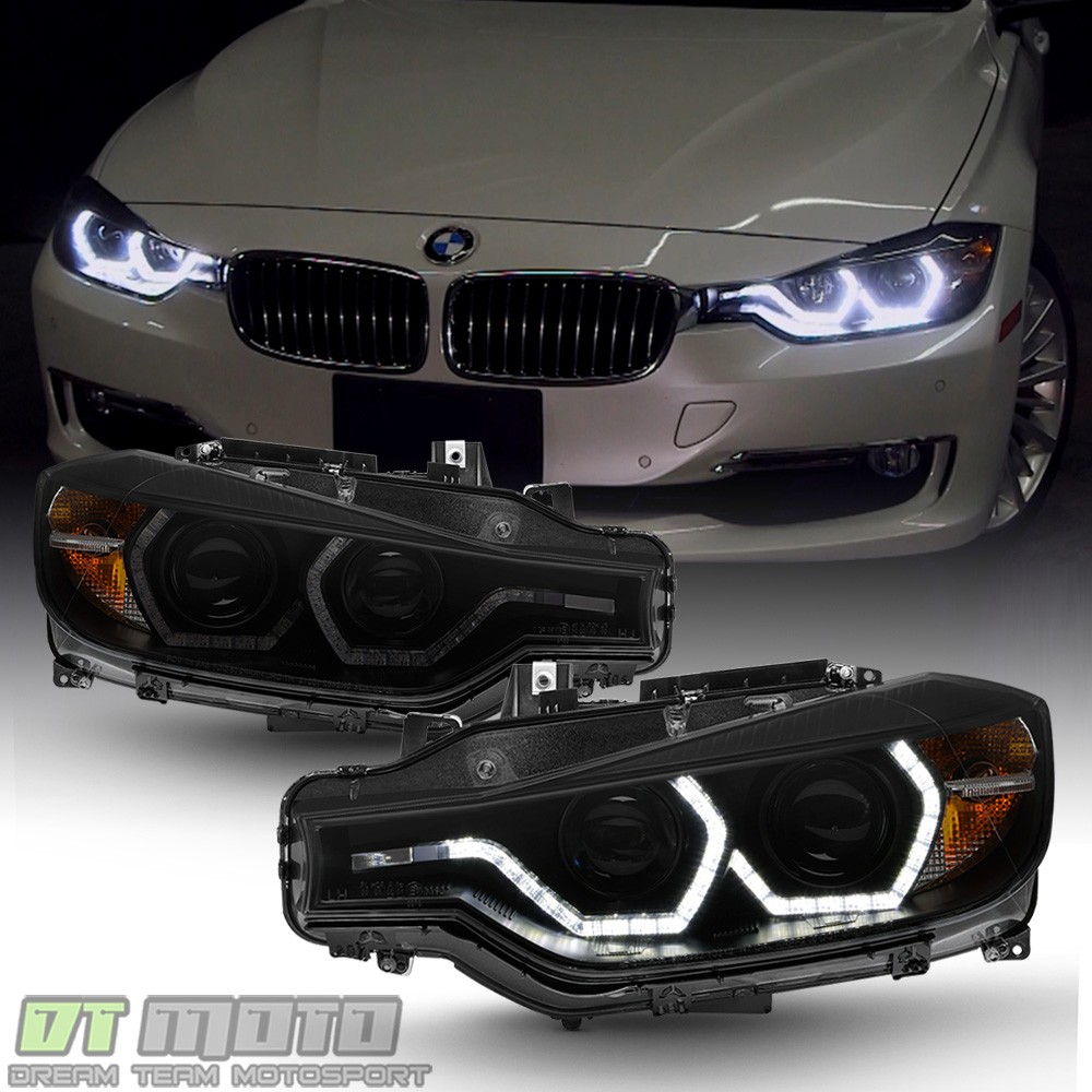 Black Smoke 2012-2015 BMW F30 328i 335i Sedan LED 3D DRL 2 Projector Headlights Black Smoke 2012-2015 BMW F30 328i 335i Sedan LED 3D DRL 2 Projector Headlights