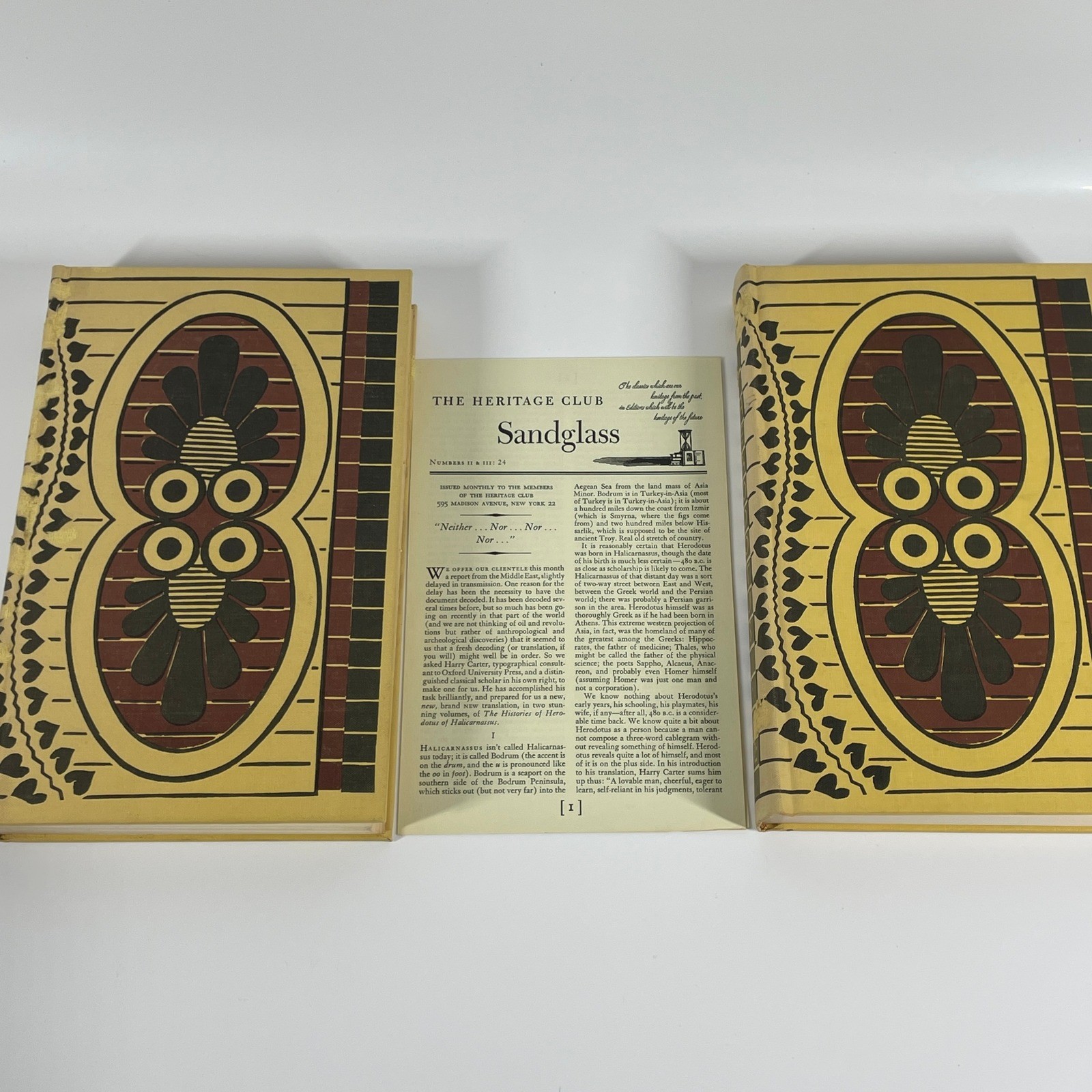 The Histories of Herodotus Heritage Club 2 Volume Set Harry Carter 1958 Edition