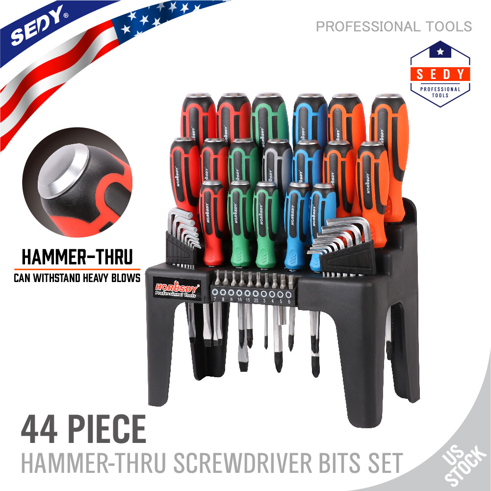44 Pcs Magnetic Screwdriver Set Demagnetizer Magnetizer Tool Phillips Flat Head