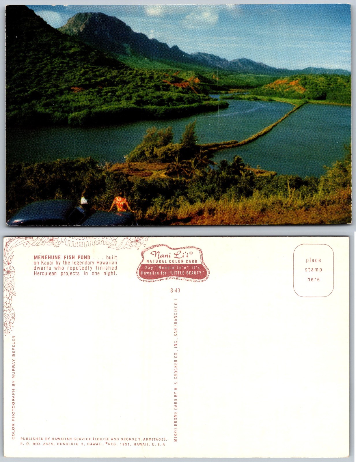 Menehune Fish Pond Hawaii Postcard