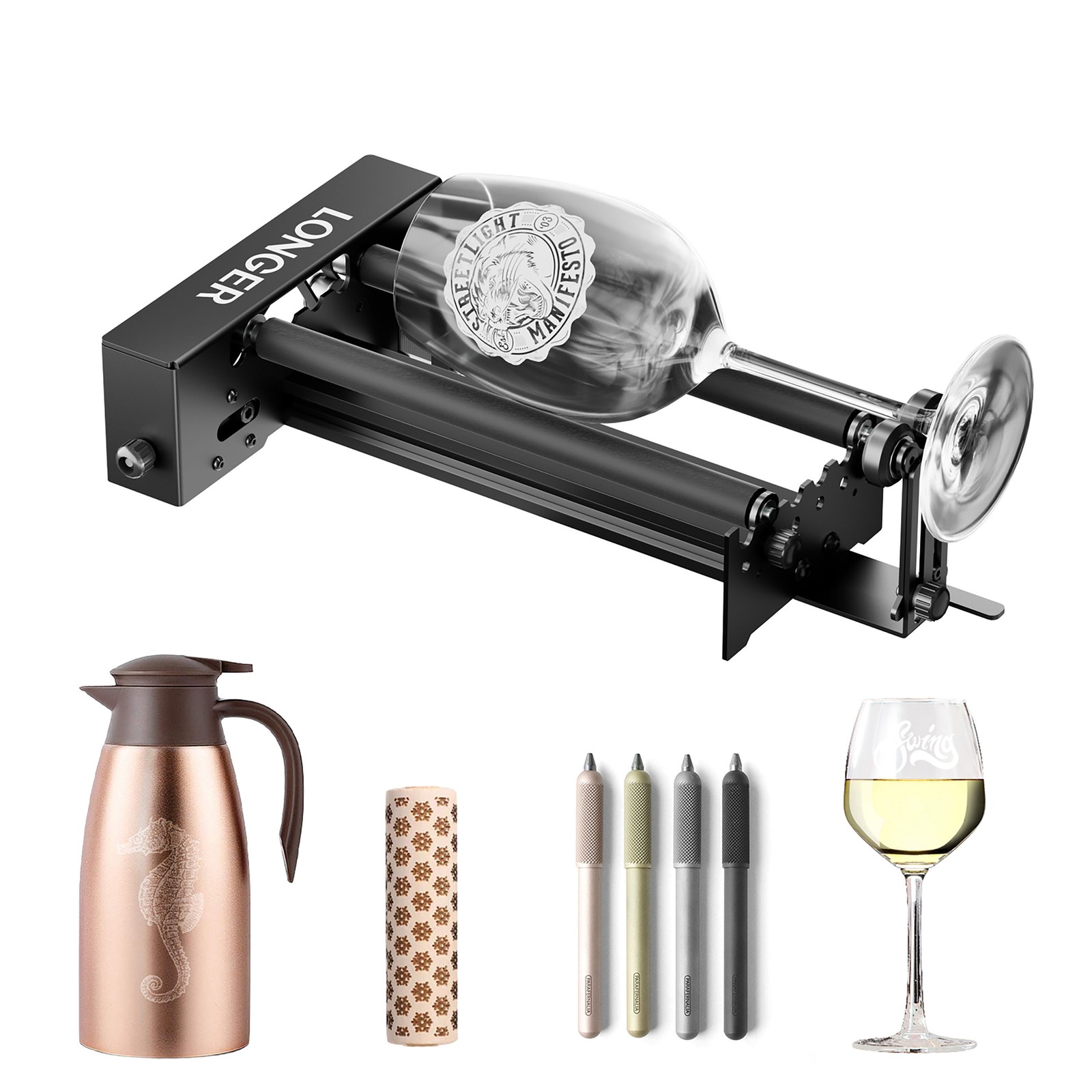 LONGER Rotary Roller Kit, Compatible with RAY5, B1 and Most Laser Engravers