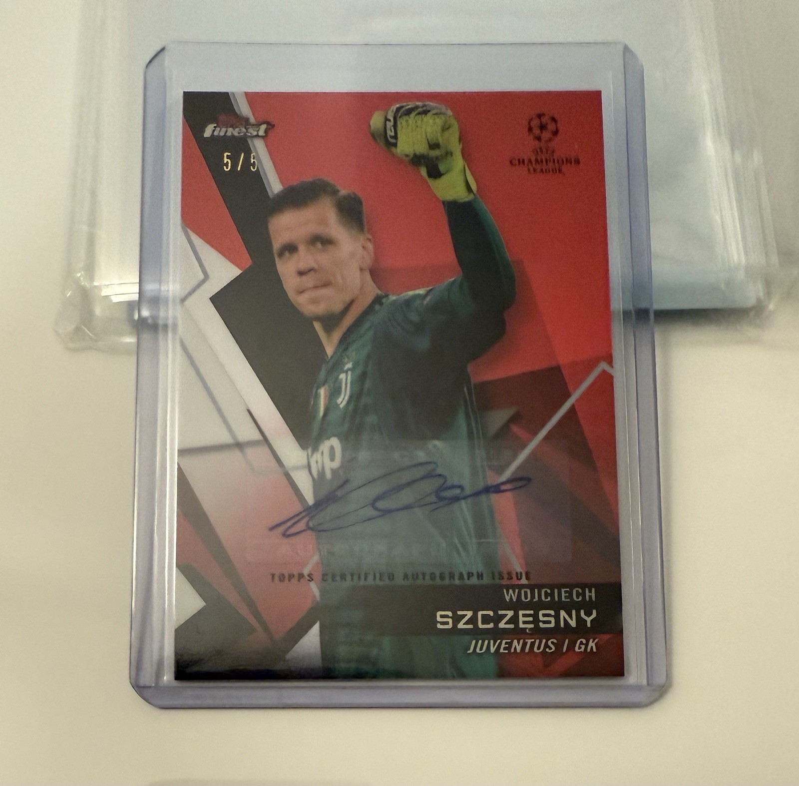 2018-19 Topps Finest Champions League Wojciech Szczęsny Auto Red Refractor /5 2018-19 Topps Finest Champions League Wojciech Szczęsny Auto Red Refractor /5