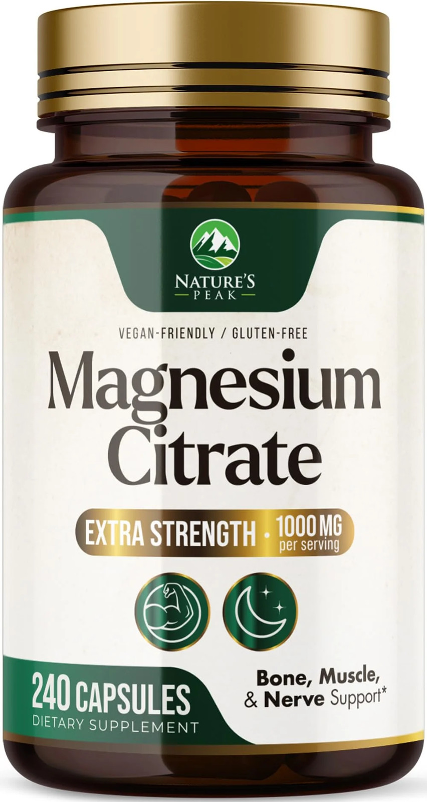 Magnesium Citrate 1000mg Capsules - Extra Strength Magnesium Supplement