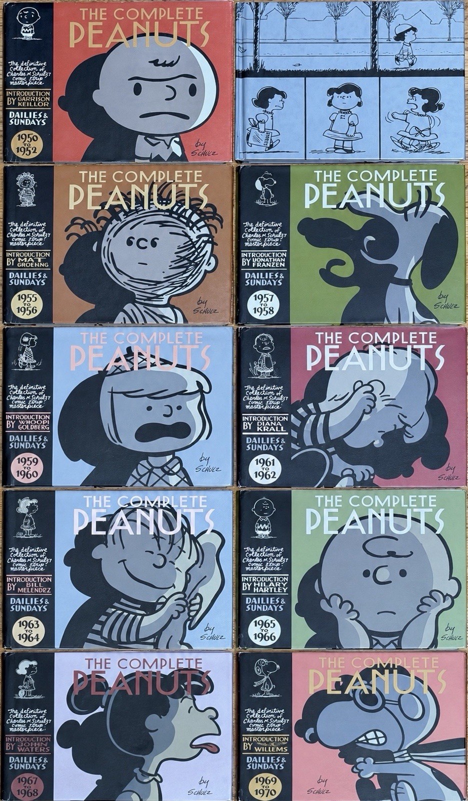 Complete Peanuts Vol 1-10 1950-1970 Charles Schulz Fantagraphics HC Lot