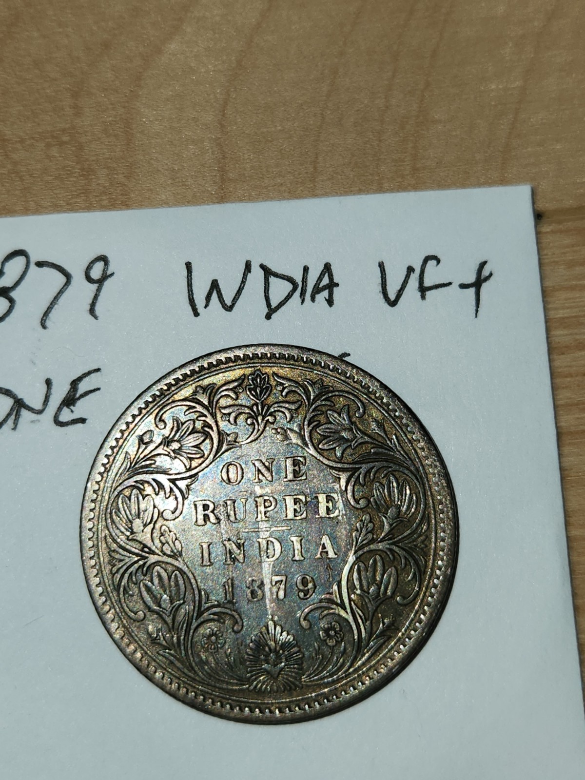 1879 One Rupee British India - Silver - Calcutta Mint - VF - Non Graded