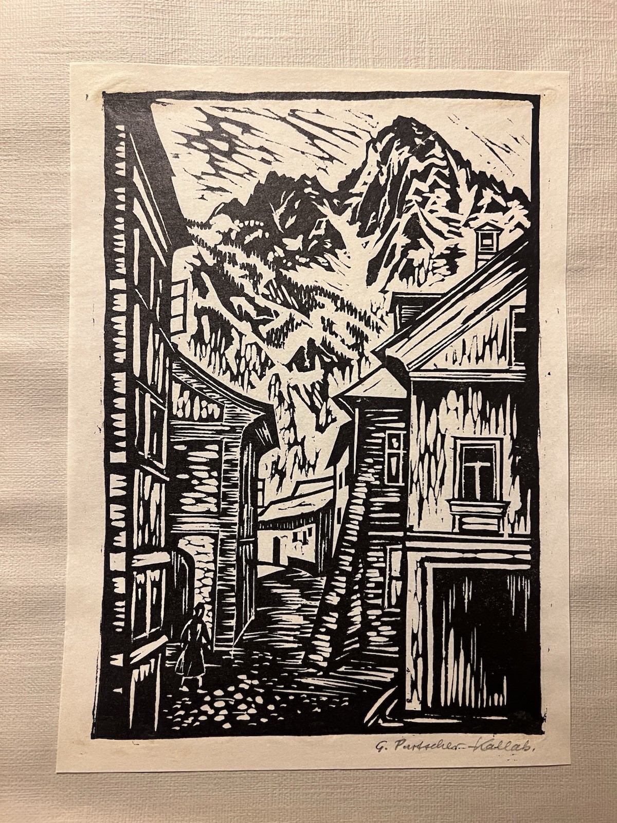 Lienz Austria in Pictures - 4 woodcut prints by Gertrude Purtscher-Kallab Lienz Austria in Pictures - 4 woodcut prints by Gertrude Purtscher-Kallab