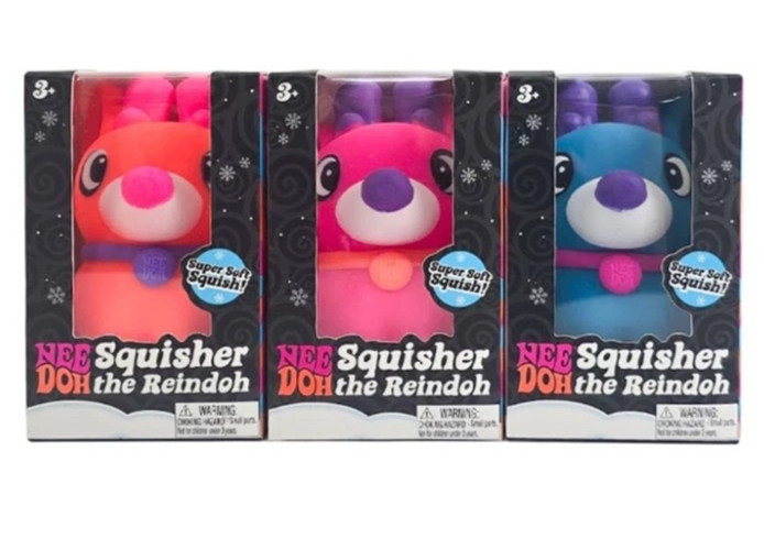 SET OF 3-Pink, Blue & Orange-NeeDoh Squisher the Reindoh Unreleased Rare Squishy