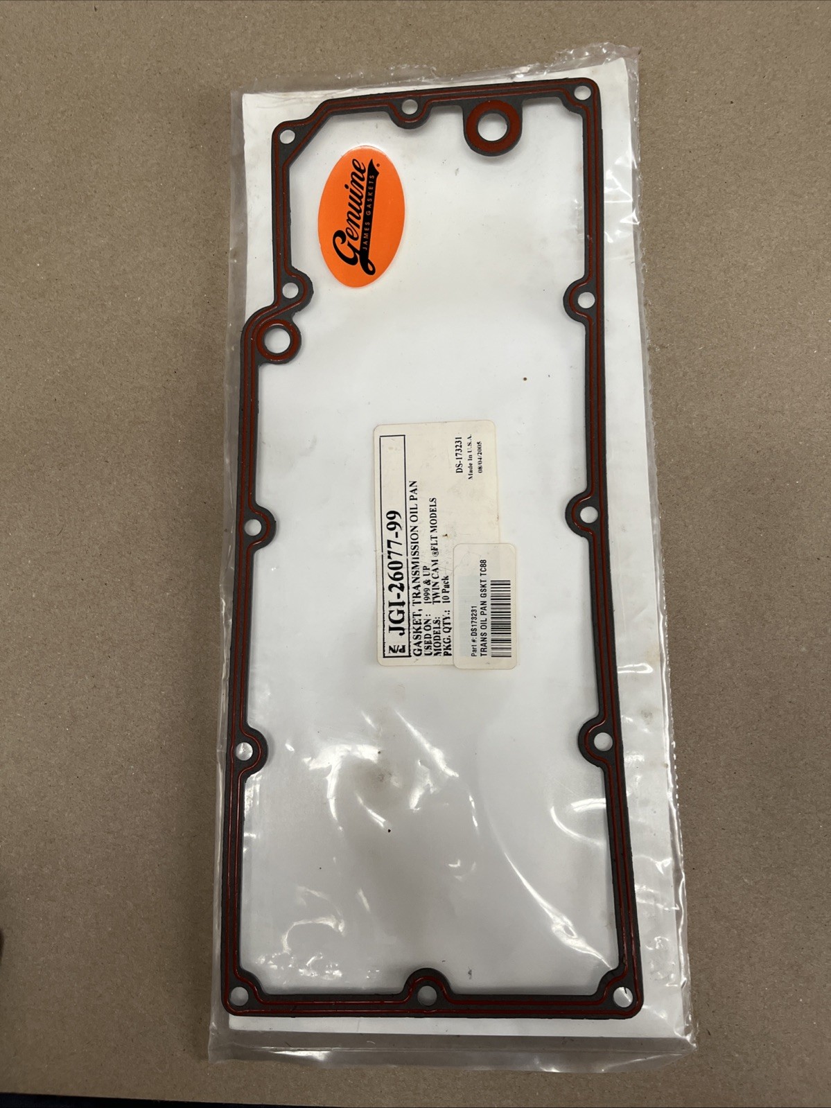 Harley Davidson Single Transmission Oil Pan Gasket 99-up TC FLT Models Harley Davidson Single Transmission Oil Pan Gasket 99-up TC FLT Models