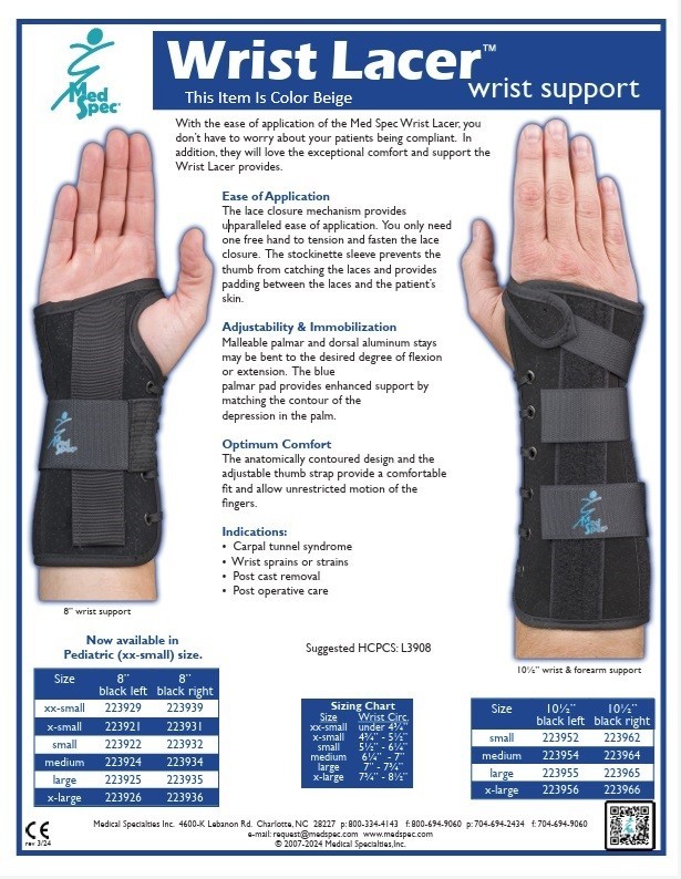 Wrist Support Suede Wrist Lacer BLACK, LEFT HAND-NEW IN BOX 10