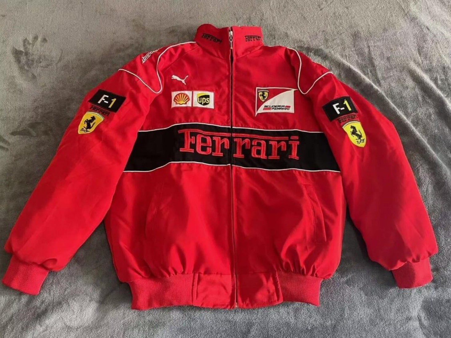 Ferrari Jacket Ebroidered Cotton Padded F 1 Racing Unisex Embroidery Jacket Ferrari Jacket Ebroidered Cotton Padded F 1 Racing Unisex Embroidery Jacket