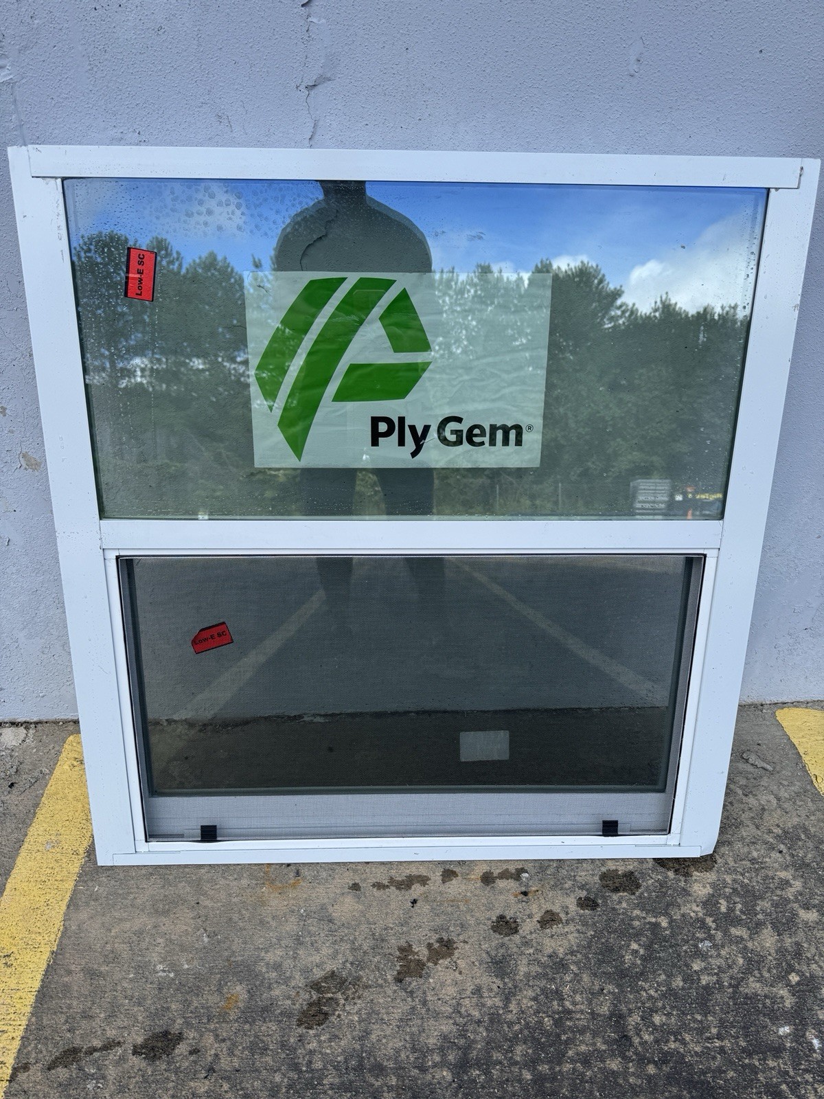 Ply Gem Aluminum Single Hung Window 37x38 Low E White New ( Unboxed) W Screen