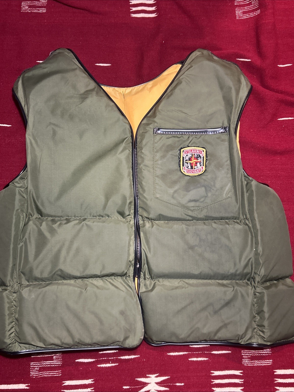 Vtg 60’s Stearns Sans-Souci Hunter Reversible Large Adult Life Vest SSV-500 Vtg 60’s Stearns Sans-Souci Hunter Reversible Large Adult Life Vest SSV-500