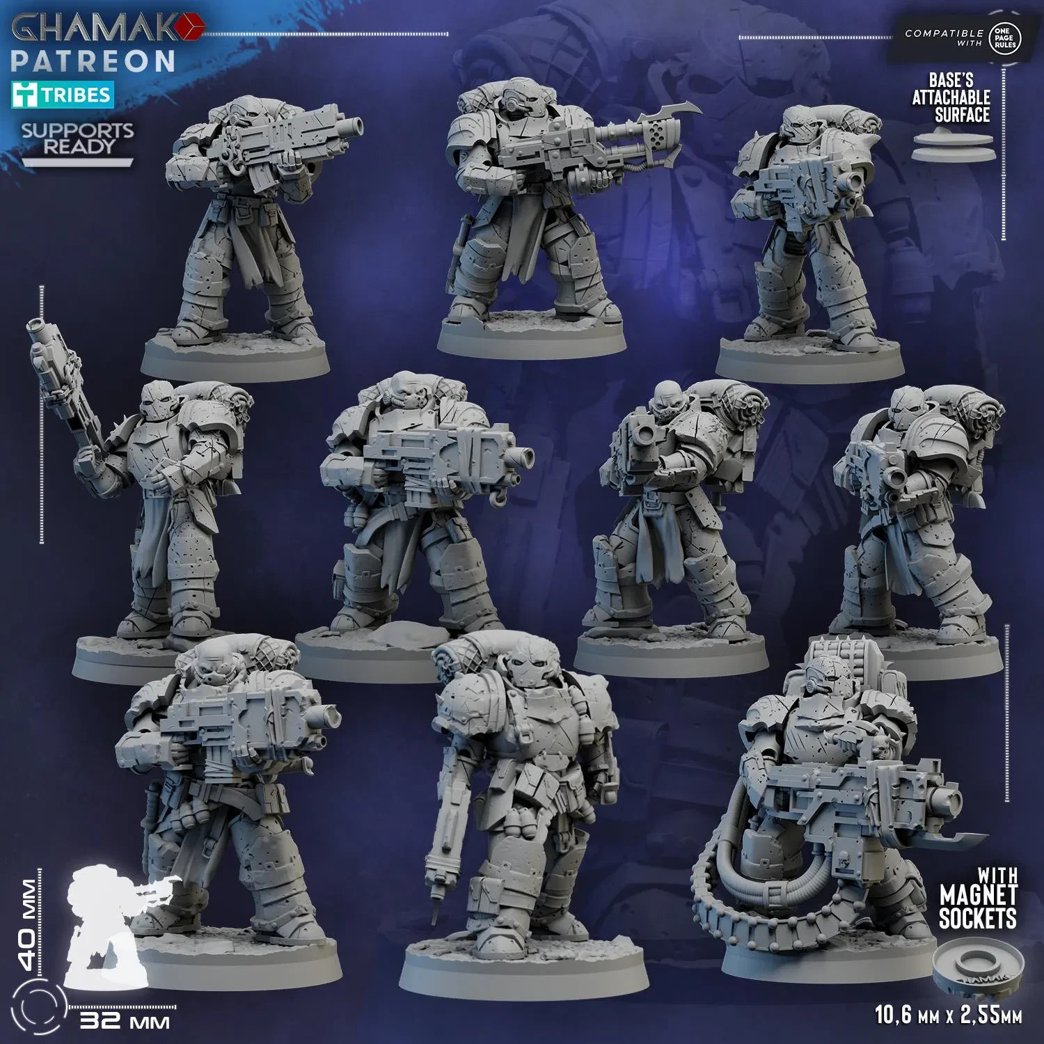 Lost Legion Militum (10) - Tabletop Proxy Miniature Heretic Wargaming Marines