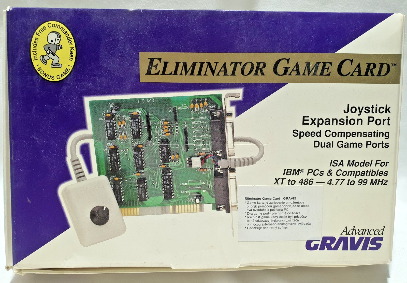 NEW Open Box Gravis Eliminator Game Card ISA Vintage PC Big Box Original Box NOS XT 486
