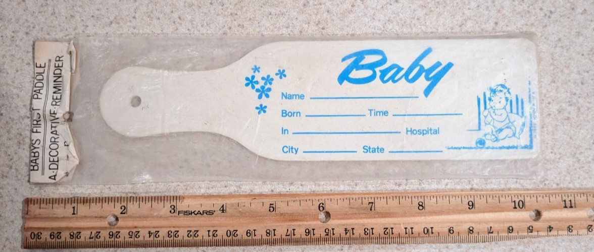 Vintage Baby's First Paddle Weird Plastic 1972 John Sica Original Packaging Boy