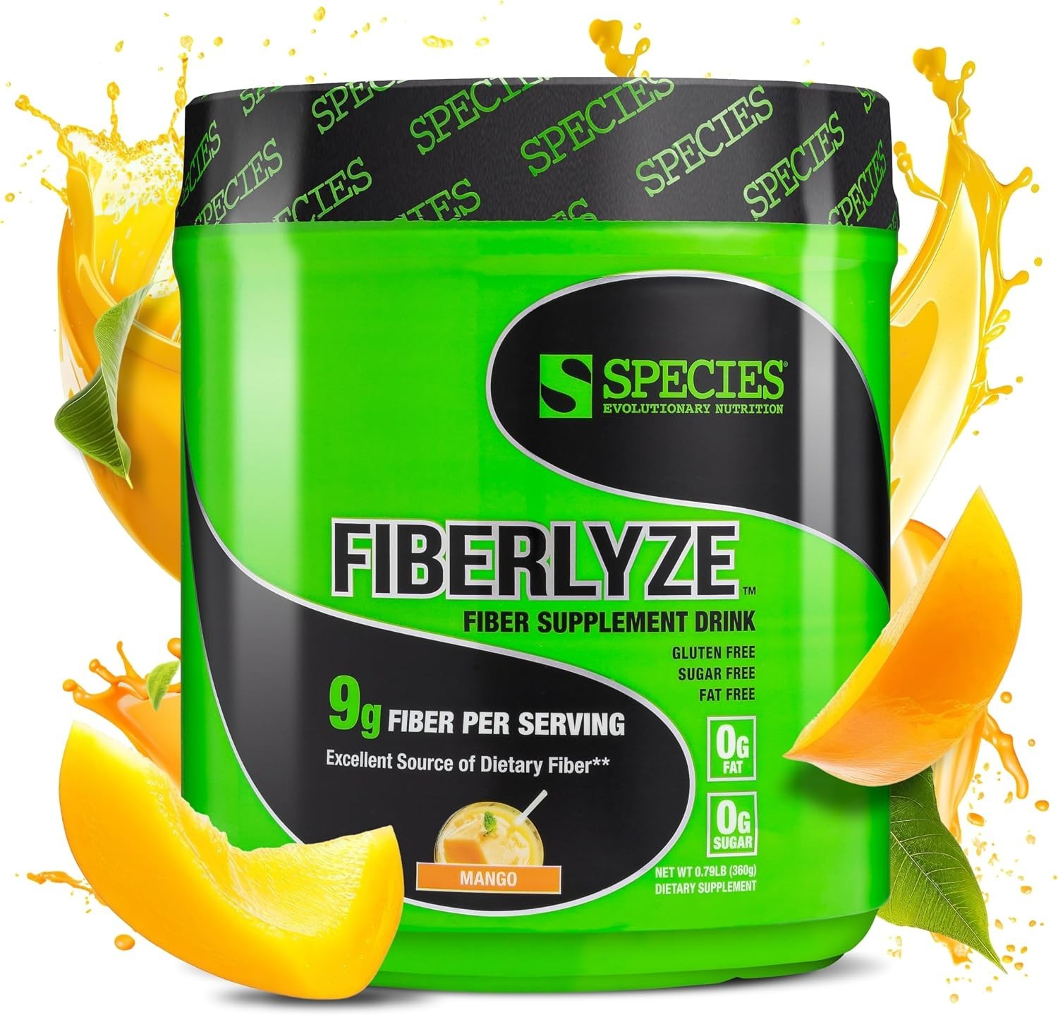 SPECIES Nutrition Fiberlyze Mango Fiber Supplement Drink 360g – 30 Servings 