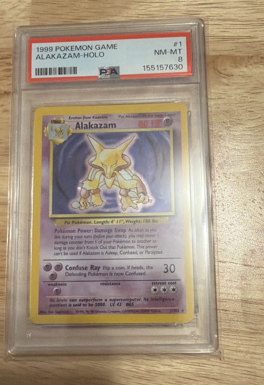 Alakazam 001/102 Base Set Holo Alakazam 001/102 Base Set Holo