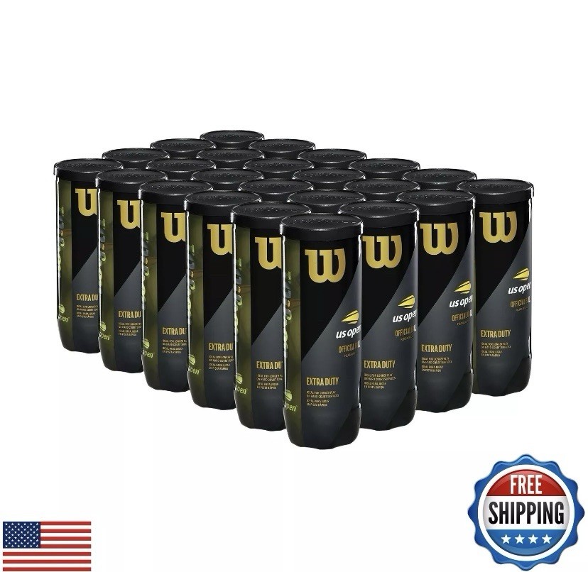 WILSON US Open Tennis Balls - Extra Duty, 24 Can Case (72 Balls)