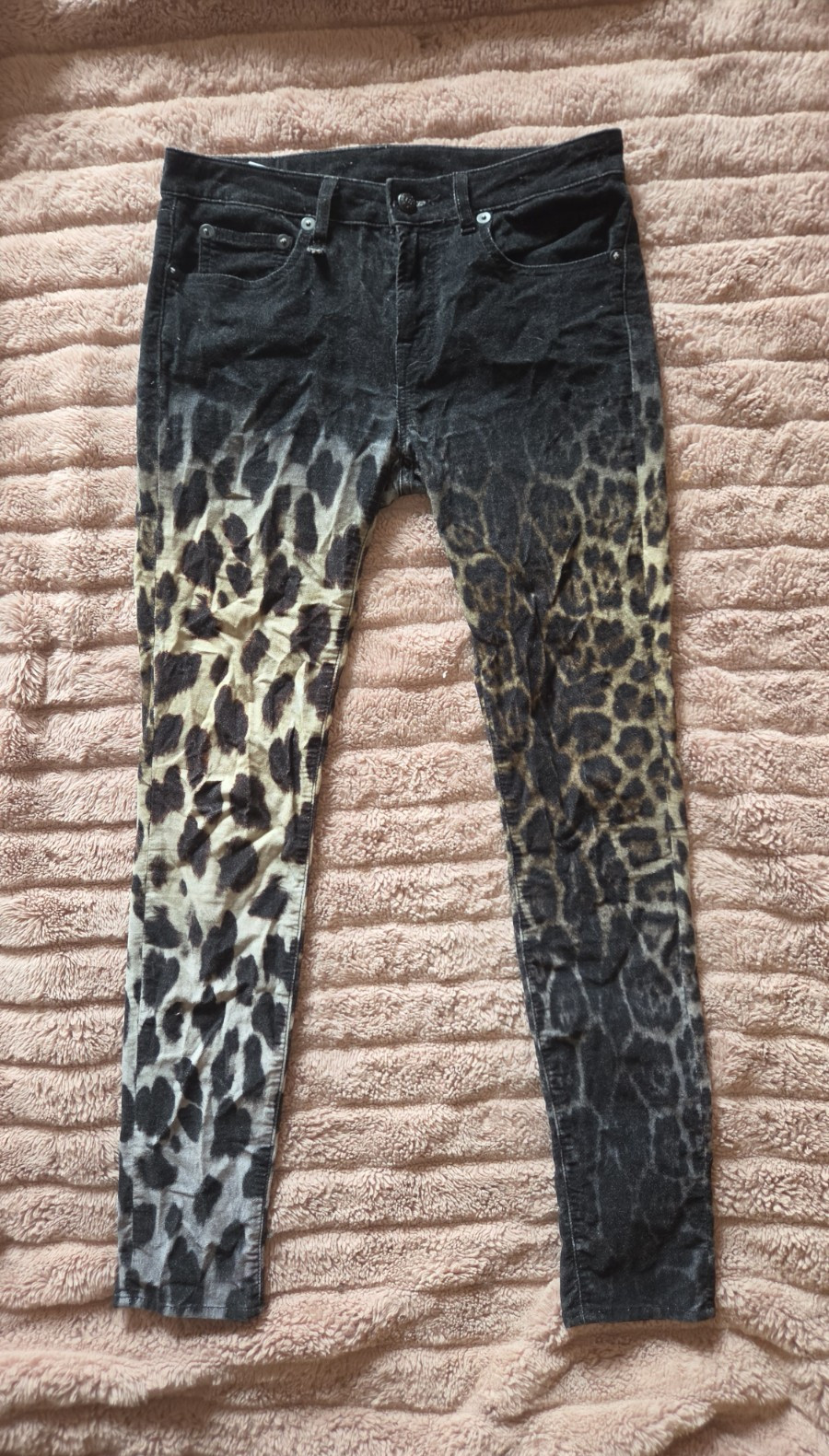 R13 Women\'s Animal Print Low-Rise Skinny Jeans Velvet Denim Vintage Y2K R13 Women\'s Animal Print Low-Rise Skinny Jeans Velvet Denim Vintage Y2K